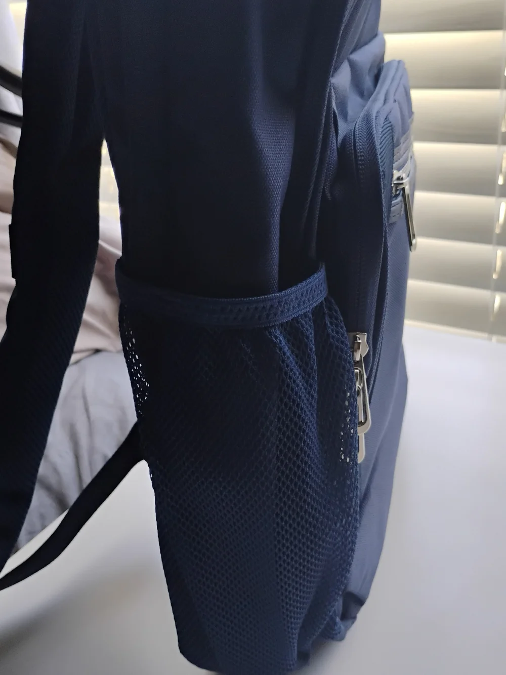Bella Russo Men's Navy Backpack with Front Zip Pocket